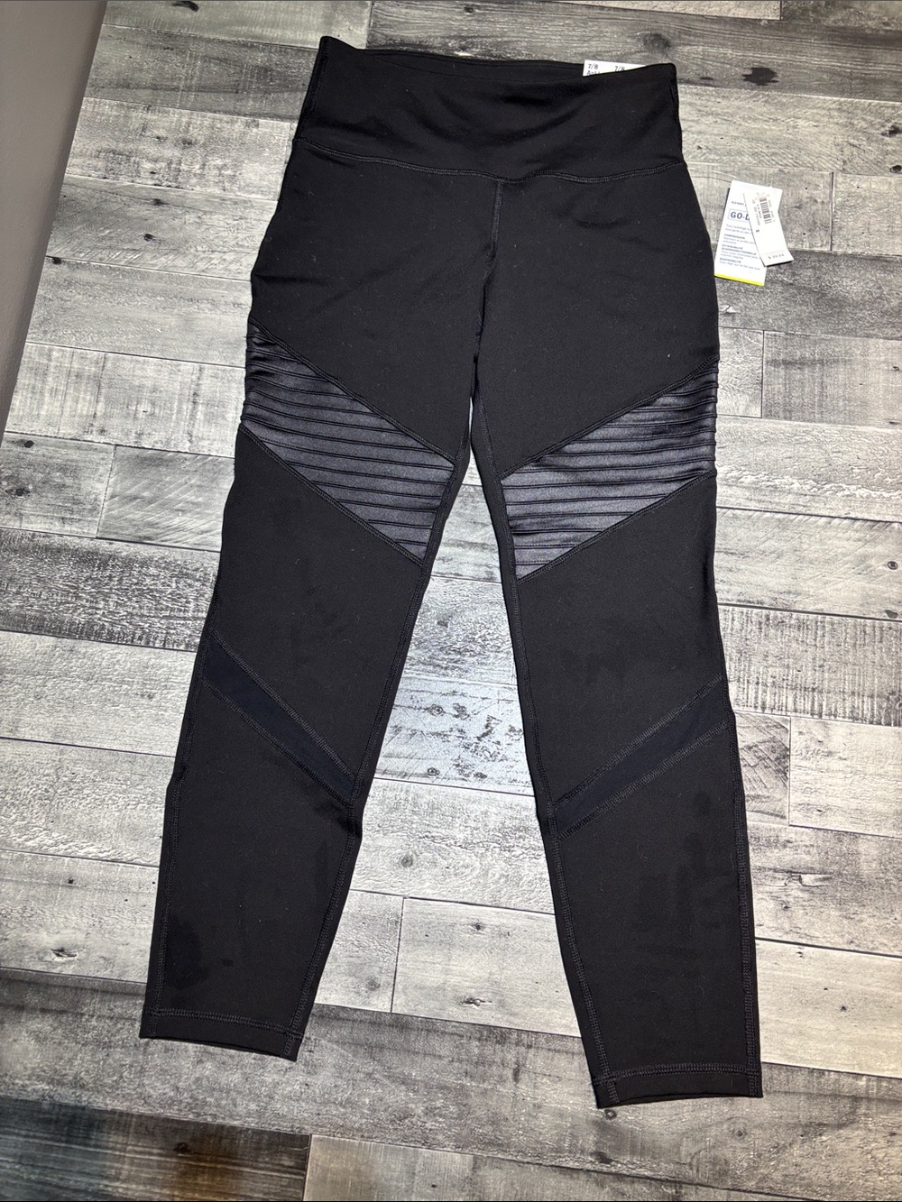 Old Navy Women's High-Waist Black Moto-Panel Active Leggings
